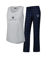Concepts Sport Women's Gray/Navy Dallas Cowboys Petition Tank Top and Pants Sleep Set