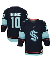 Outerstuff Big Boys and Girls Matty Beniers Navy Seattle Kraken Alternate Replica Player Jersey