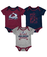 Outerstuff Baby Boys and Girls 3-Piece Colorado Avalanche Legend Bodysuit Set