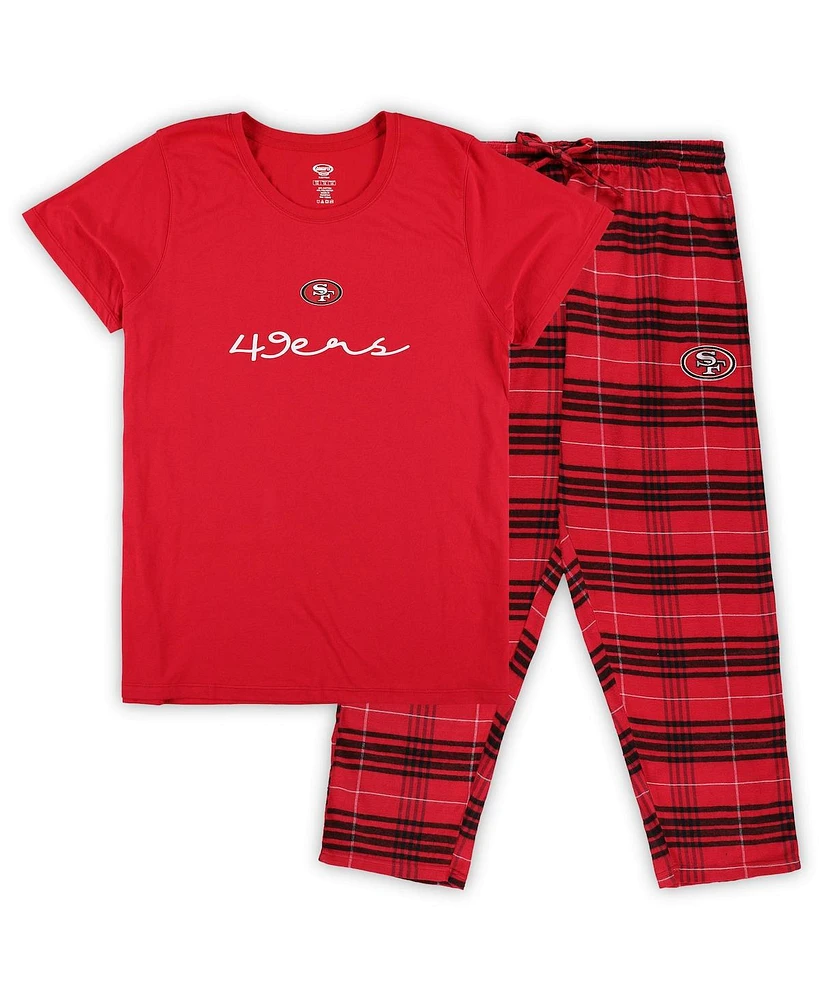 Concepts Sport Women's San Francisco 49ers Plus Script T-Shirt and Pants Sleep Set