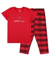 Concepts Sport Women's San Francisco 49ers Plus Script T-Shirt and Pants Sleep Set