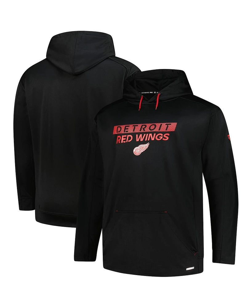 Fanatics Men's Black Detroit Red Wings Authentic Pro Big Tall Pullover Hoodie