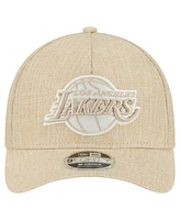 New Era Men's Tan Los Angeles Lakers Injection Woven A-Frame 9FORTY Adjustable Hat