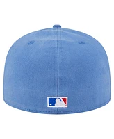 New Era Men's Light Blue Chicago Cubs Championship Side Flag A-Frame 59Fifty Fitted Hat
