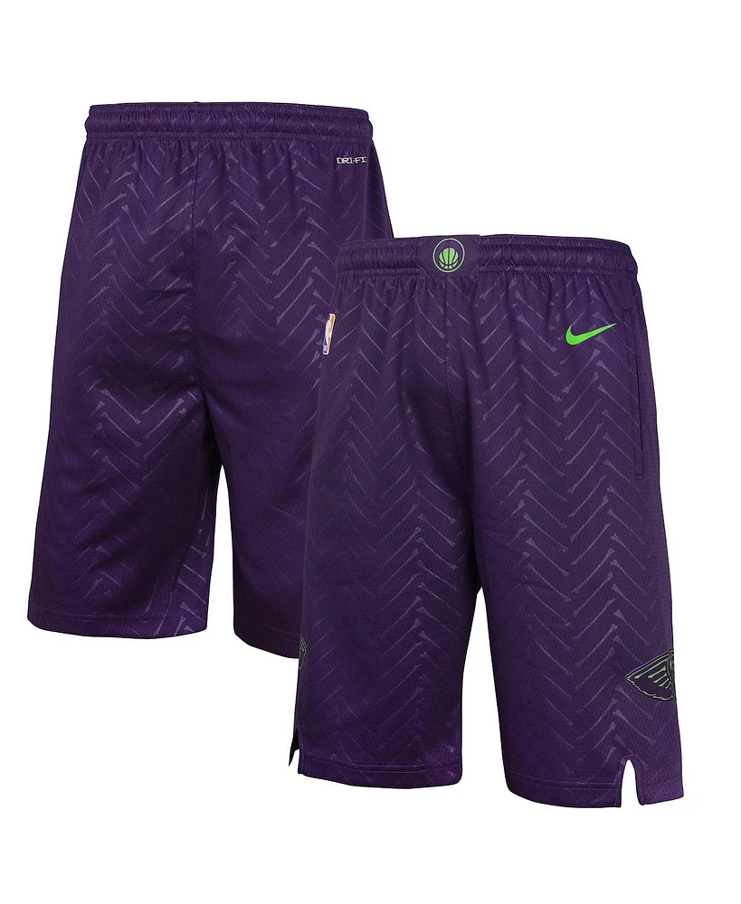 Nike Big Boys and Girls Purple New Orleans Pelicans 2024/25 City Edition Swingman Performance Shorts