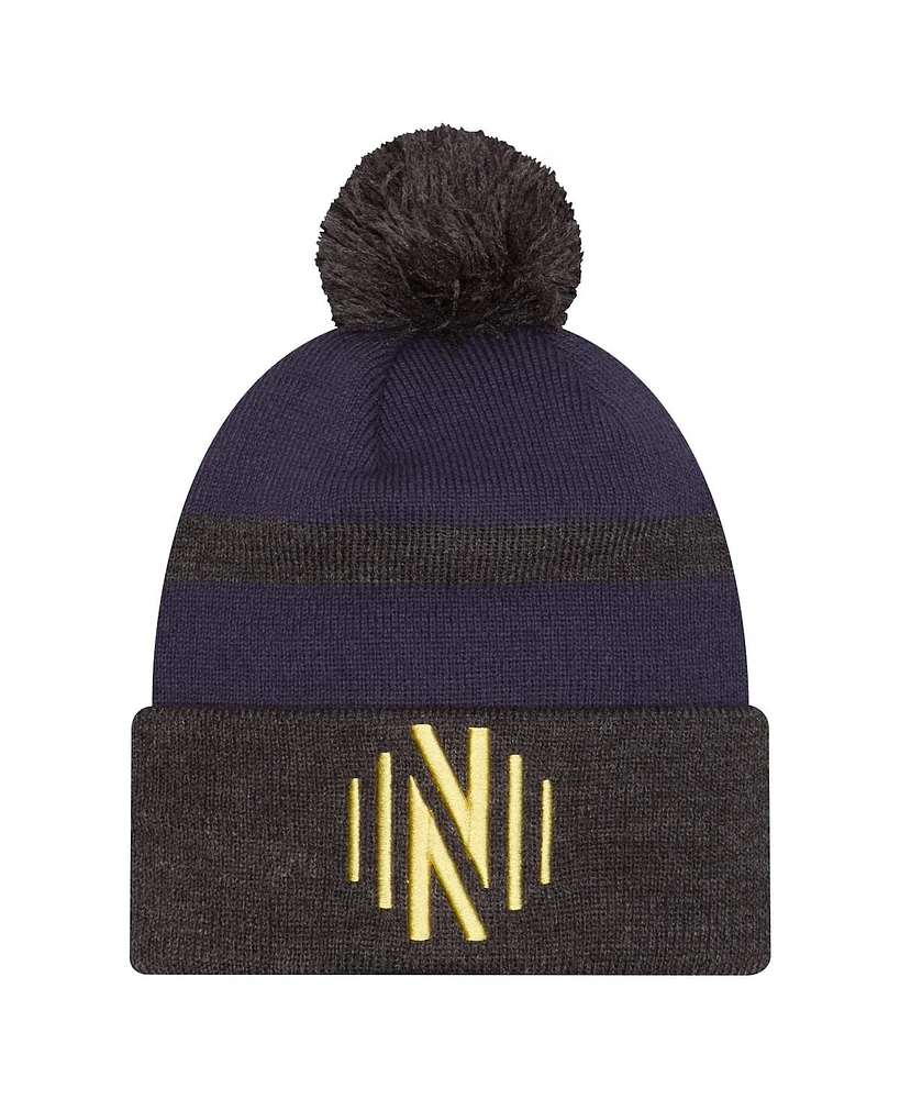 New Era Men's Navy Nashville Sc 2025 Kickoff Cuffed with Pom Knit Hat
