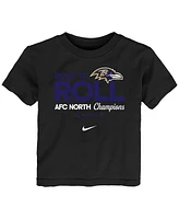 Nike Toddler Black Baltimore Ravens 2024 Afc North Division Champions Locker Room Trophy Collection T-Shirt