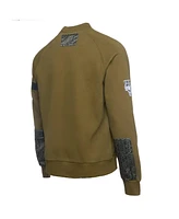 Two Hype X Nba Men's Olive Chicago Bulls Culture Hoops Collection Premium Pullover Sweatshirt