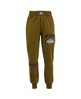 Two Hype X Nba Men's Olive Los Angeles Lakers Culture Hoops Collection Premium Jogger Pants