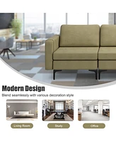 Convertible Leather Sofa Couch with Magazine Pockets 3-Seat with 2 Usb Port