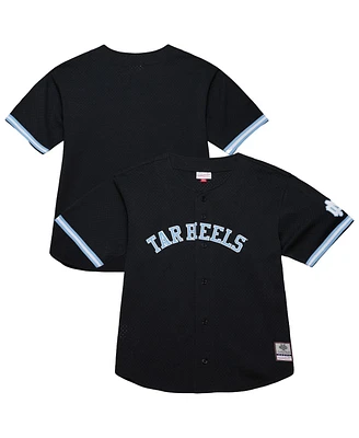 Mitchell & Ness Men's Black North Carolina Tar Heels On The Clock Full-Button Fashion Jersey