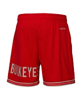 Mitchell & Ness Men's Scarlet Ohio State Buckeyes Team Origins Mesh Shorts