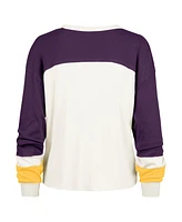 '47 Brand Women's Cream Los Angeles Lakers Curve Raglan Long Sleeve T-Shirt