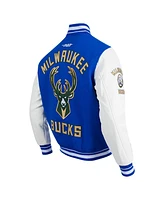 Pro Standard Men's Blue Milwaukee Bucks 2024/25 City Edition Wool Varsity Full-Zip Jacket