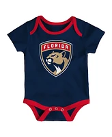 Outerstuff Newborn Florida Panthers Loyal Buddies Bodysuit, Set of 3