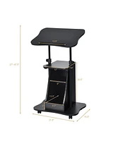 Sit-to-Stand Laptop Desk Cart Height Adjustable with Storage