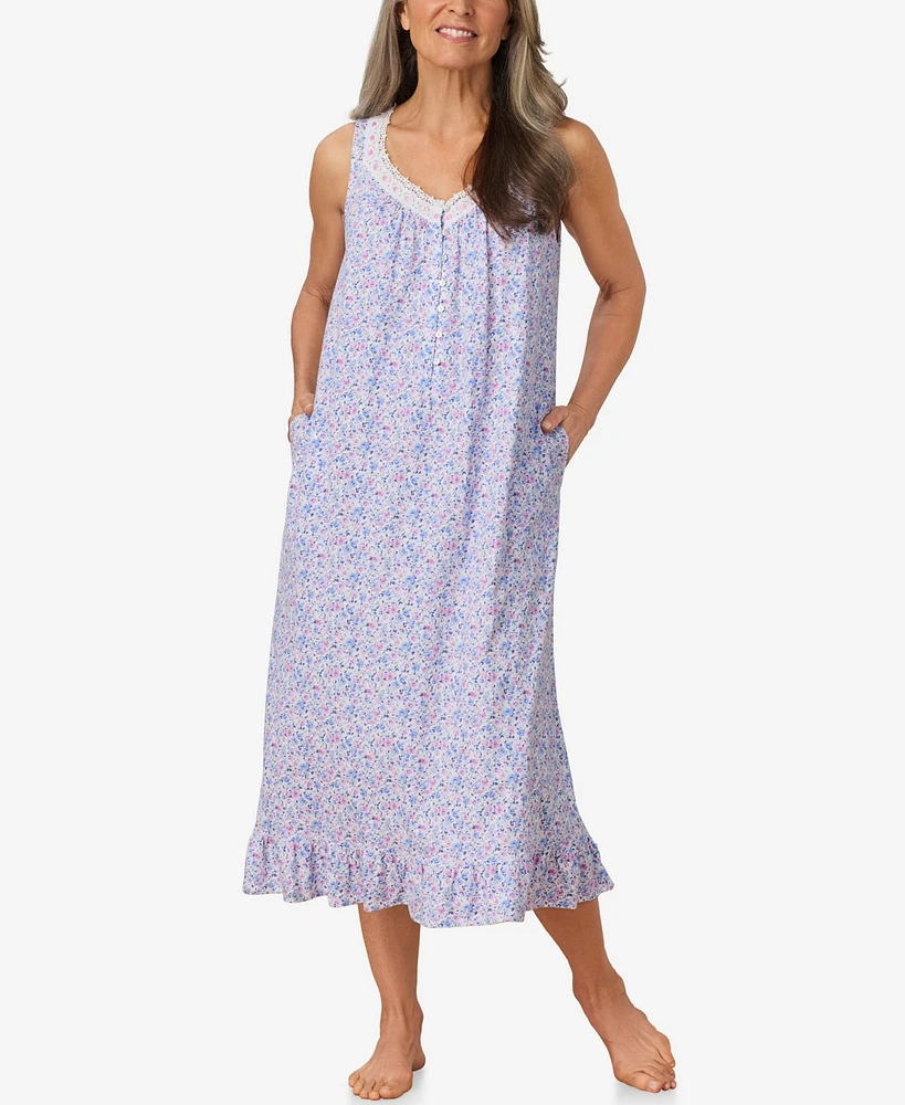 Aria Women's Sleeveless Ballet Floral Nightgown