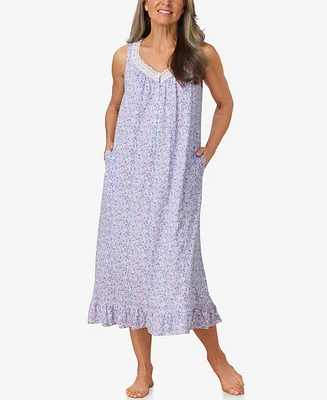 Aria Women's Sleeveless Ballet Floral Nightgown