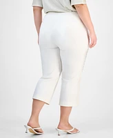 Jm Collection Plus Side-Embellished Capri Pants, Exclusively at Macy's