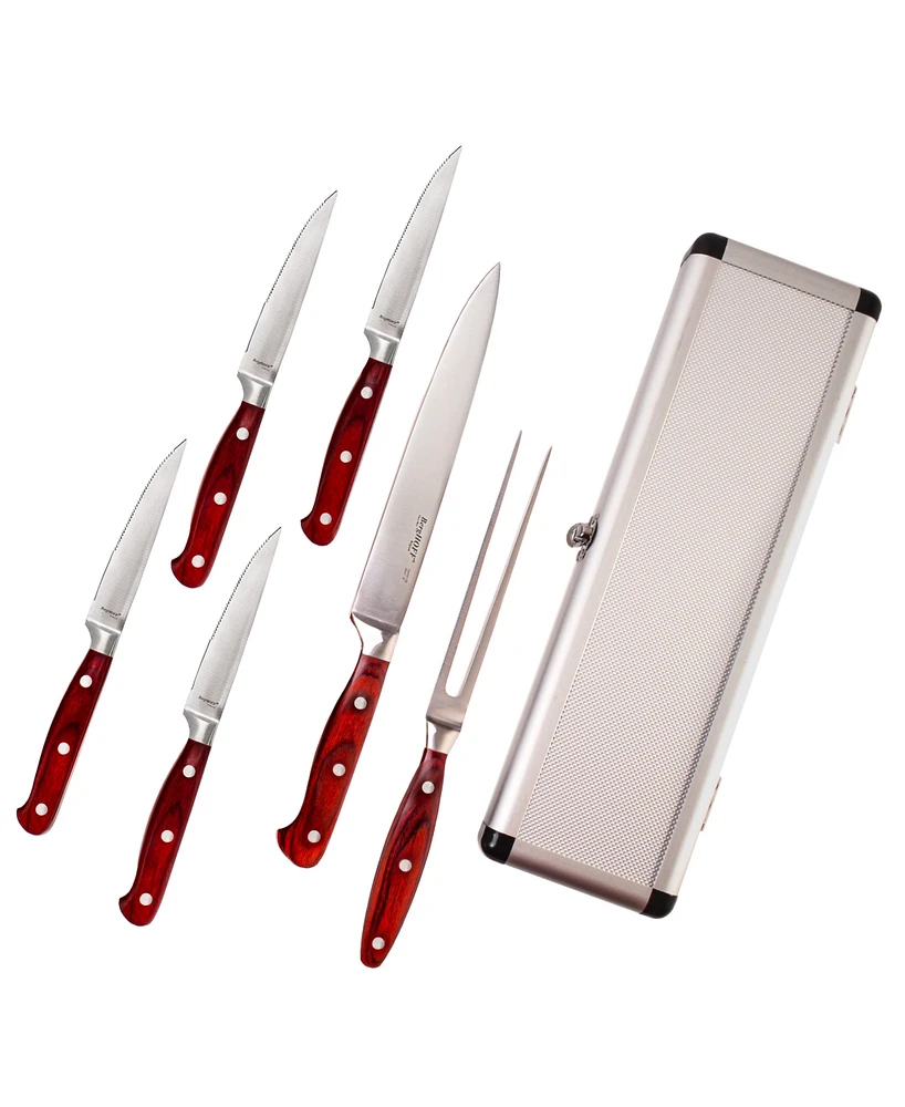 Pakka Wood Steak Carving Set, 7 Piece