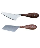 BergHOFF Aaron Probyn 3-Piece Cheese Knives and Round Bamboo Cutting Board Set