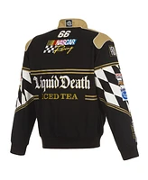 Jh Design Men's Black Nascar Liquid Death Full-Snap Twill Uniform Jacket
