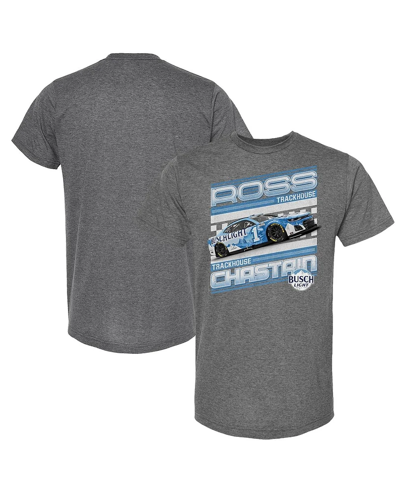 Trackhouse Racing Team Collection Men's Heather Charcoal Ross Chastain Busch Light Car T-Shirt