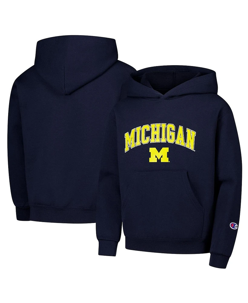 Champion Big Boys and Girls Navy Michigan Wolverines Campus Pullover Hoodie