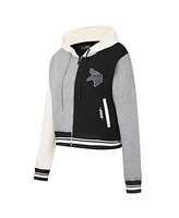 Pro Standard Women's Gray Minnesota Vikings Reverse French Terry Color Block Full-Zip Hoodie Jacket