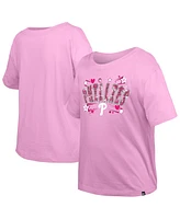 New Era Big Girls Light Pink Philadelphia Phillies Flip Sequin Team T-Shirt