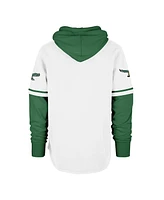 '47 Brand Men's White Philadelphia Eagles Throwback Shortstop Pullover Hoodie