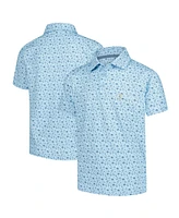 Barstool Golf Big Boys and Girls Light Blue The Players Florida Printed Polo Shirt