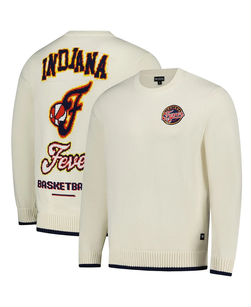 The Wild Collective Men's and Women's Cream Indiana Fever Jacquard Pullover Sweater