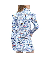 Smith & Quinn Women's Royal/White Kansas Jayhawks Tailgate Grayson Quarter-Zip Top