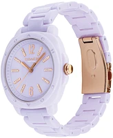 Coach Women's Kitt Lavender Ceramic Bracelet Watch, 38mm