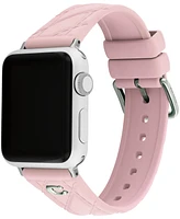 Coach Women's Quilted Pink Silicone Apple Watch Strap 38mm, 40mm, 41mm