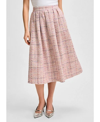 Isaac Mizrahi Women's Tweed Midi Tea Skirt