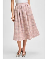 Isaac Mizrahi Women's Tweed Midi Tea Skirt