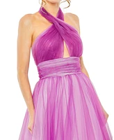Mac Duggal Women's Cross Front Tulle Dress