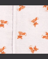 Luvable Friends Cotton Poly Flannel Burp Cloths 8-Pack Set, Fox, One Size