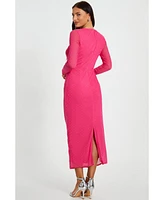 Quiz Women's Mesh Hotfix Maxi Dress