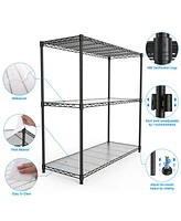 3 Tier Wire Shelving Unit, 1050 Lbs Nsf Height Adjustable Metal Garage Storage Shelves, Heavy Duty Storage Wire Rack Metal Shelves