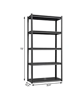 72"H 5 Tier Metal Shelves for Storage Garage Shelving 2000LBS Heavy Duty Storage Shelves Adjustable Garage Shelf Industrial Shelving Unit Storage Util