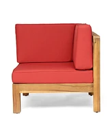 Acacia Wood Outdoor Loveseat Set with Coffee Table