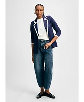 Isaac Mizrahi Women's Tipped Ponte Blazer