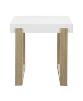 Rectangular Side Table with Thick Tabletop – Sleek High Gloss Design