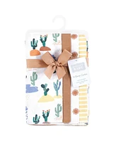Hudson Baby Boys and Girls Cotton Poly Flannel Burp Cloths 8-Pack, Fun Desert, One Size