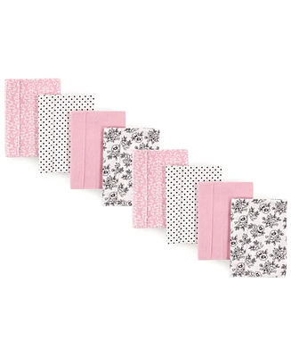Hudson Baby Boys and Girls Cotton Poly Flannel Burp Cloths 8-Pack, Toile, One Size