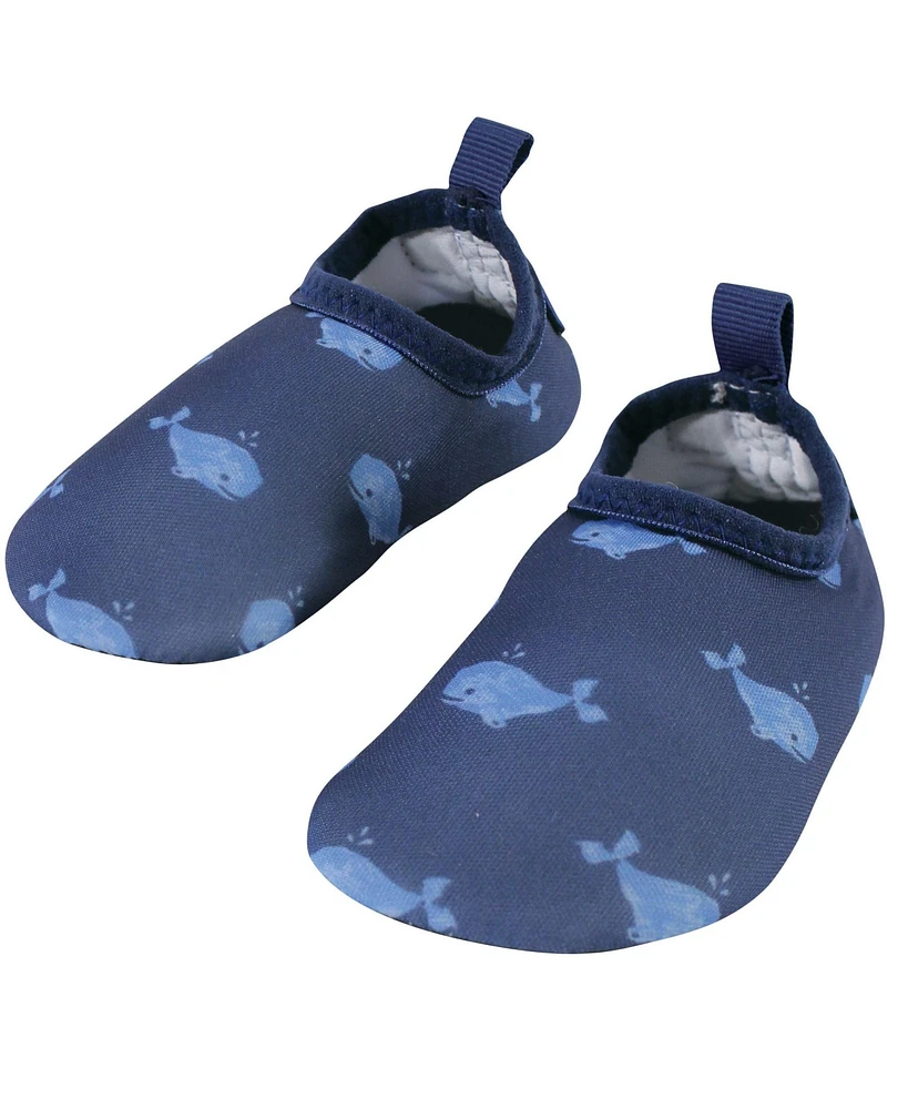 Hudson Baby Toddler Water Shoes for Sports, Yoga, Beach and Outdoors, Blue Whales, 8