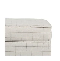 Square Ottoman with Grid Pattern Upholstery & Hidden Storage for Space-Saving Style